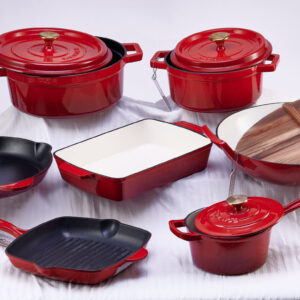 7 Piece Enamelled Set (Large Wok)